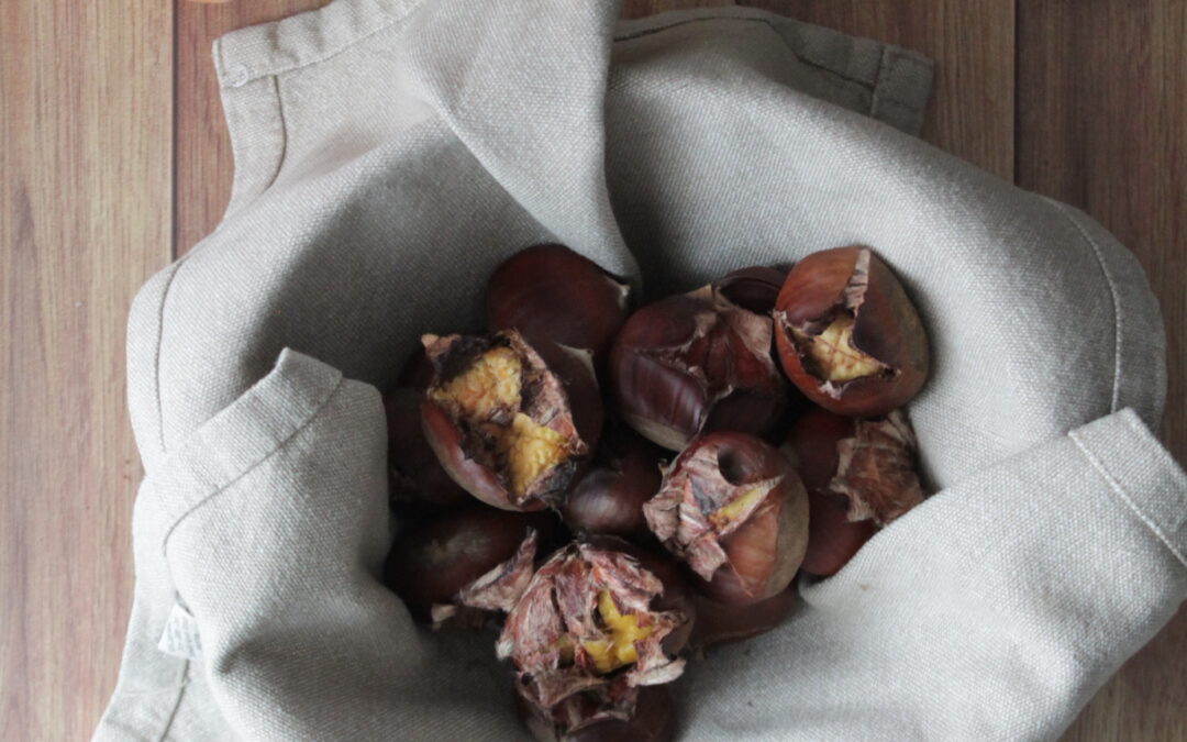 Castagne cotte in forno