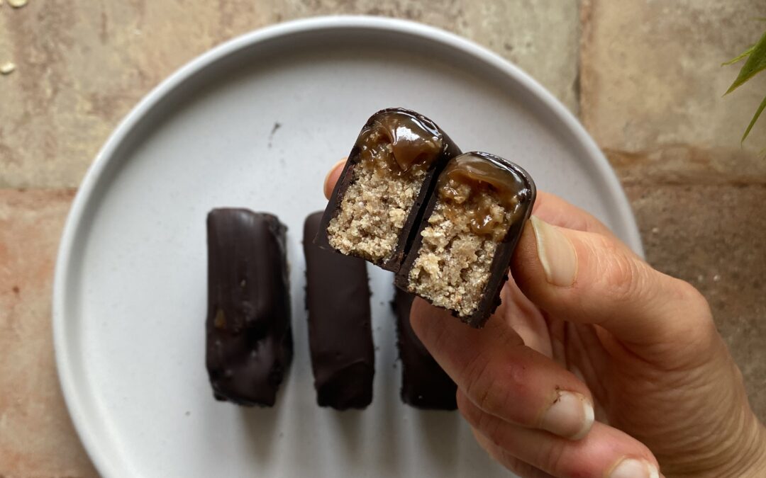 Barrette twix vegane senza zucchero raffinato e senza glutine