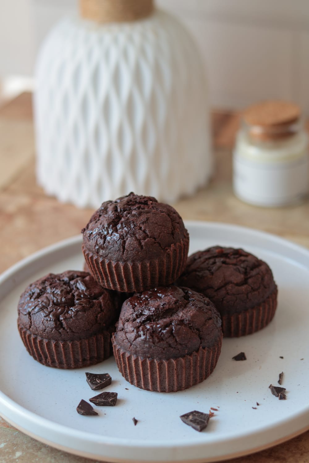 Muffin al cacao vegani senza zucchero raffinato